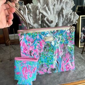 Lilly Pulitzer Colorful Floral Pouch Set